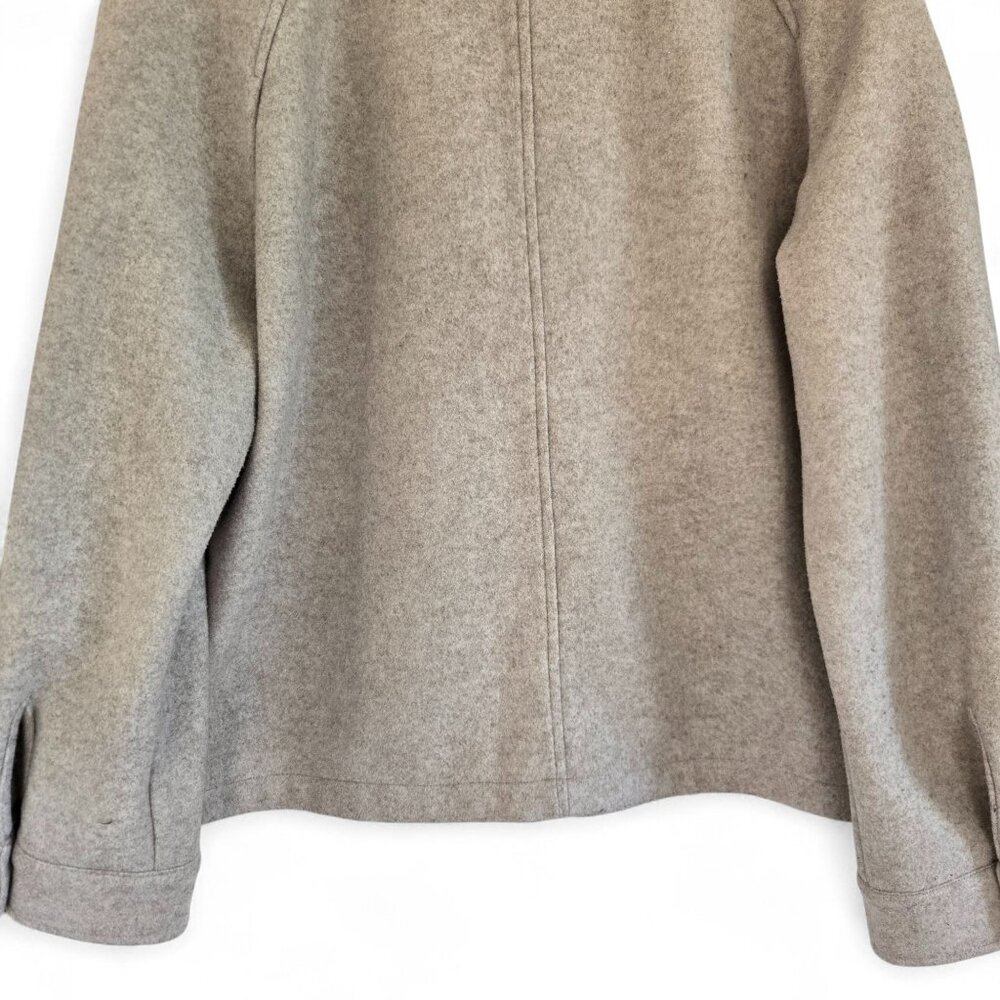 Avec Les Filles Womens Beige Wool-Blend Zip-Up Jacket Front Pockets Size Small - Picture 10 of 15
